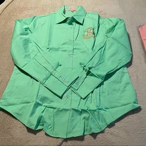 Alpha kappa Alpha Sorority Crest Woven Green Shirt